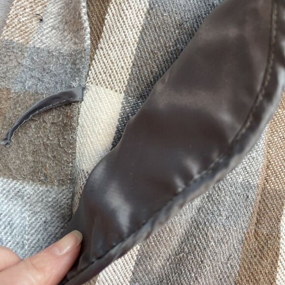 Zara Heavy Twill Overshirt Shacket Mens M Tan Gray Plaid Relaxed Fit Shirt - Picture 10 of 10